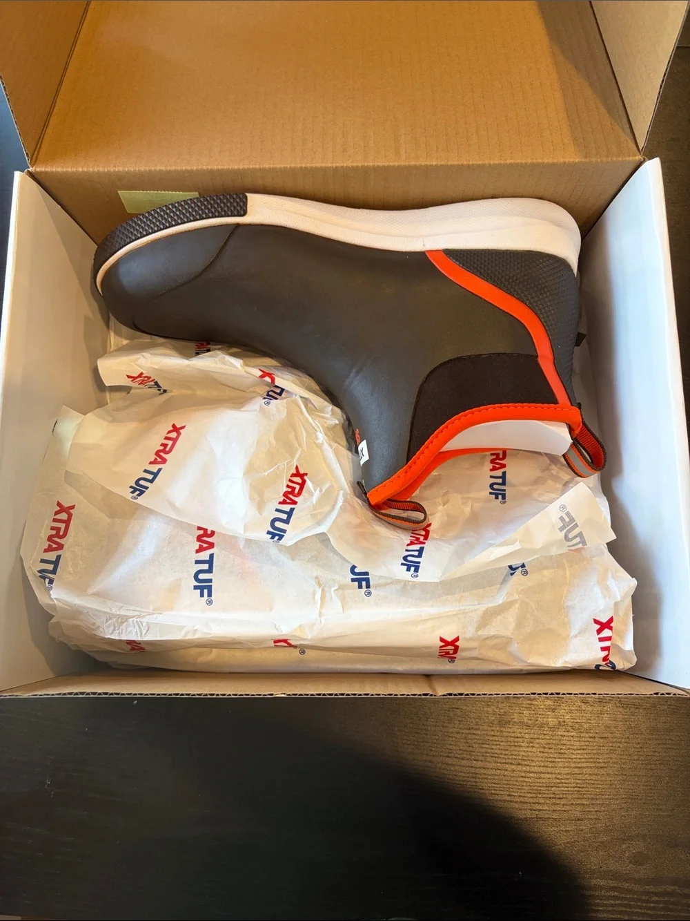 NWT XTRATUF Sport Men's Brown and Orange Waterproof Rain & Snow Boots
